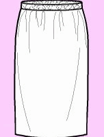 Falda Recta con Cintura Elástica