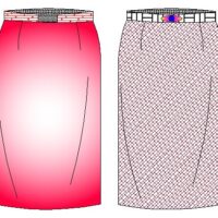 Falda Recta con Aberturas Laterales